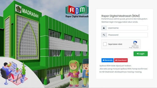 Tampilan Portal Khusus Admin Pusat, Provinsi dan Kabupaten